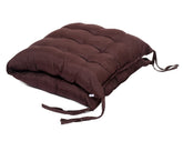 Heart Home Microfiber Back and Seat Chair Cushion for Indoor Outdoor Patio Chair, Lounge Chair with Ties (Brown)